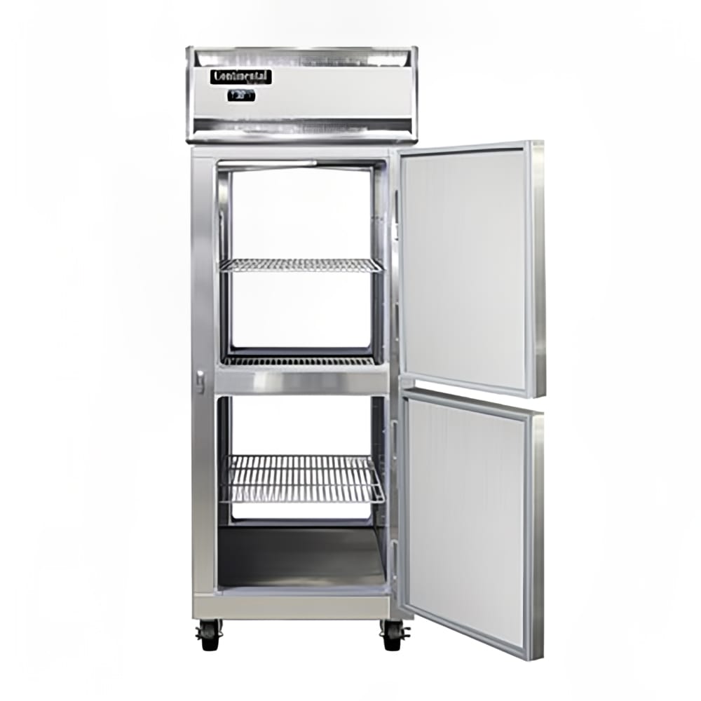 Continental 1FENSAPTHD 28 1/2" 1 Section Pass Thru Freezer, 4 Right Hinge Solid Doors, 115v, Stainless Steel