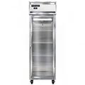 Continental 1RSNSAGD 26" 1 Section Reach In Refrigerator, (1) Right Hinge Glass Door, Top Compressor, 115v, Silver