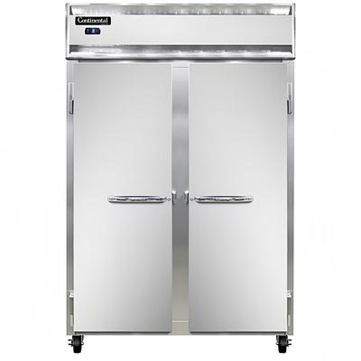 Continental 2FSNSA 52" 2 Section Reach In Freezer, 2 Left/Right Hinge Solid Doors, 115v, Shallow, Stainless Steel