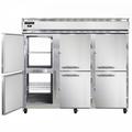 Continental 3FE-SA-PT-HD 85 1/2" 3 Section Pass Thru Freezer, (12) Solid Doors, 115/208-230v, Silver