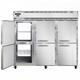 Continental 3FE-SA-PT-HD 85 1/2" 3 Section Pass Thru Freezer, (12) Solid Doors, 115/208-230v, Silver