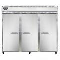 Continental 3RENSS 85 1/2" 3 Section Reach In Refrigerator, (3) Left/Right Hinge Solid Doors, Top Compressor, 115v, Silver