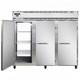 Continental 3RENSSPT 85 1/2" 3 Section Pass Thru Refrigerator, (6) Left/Right Hinge Solid Doors, Top Compressor, 115v, Silver