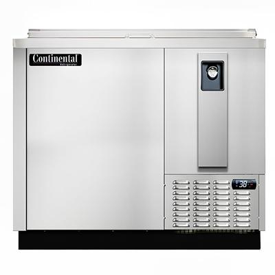 Continental BC37NSS 37" Forced Air Bottle Cooler - Holds (288) 12 oz Bottles, 115v, Can Opener, Flat Top, Silver