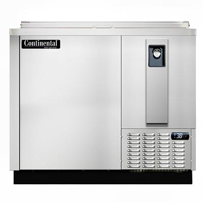 Continental CBC37-SS 37" Forced Air Bottle Cooler - Holds (288) 12 oz Bottles, 115v, Can Opener, Flat Top, Silver