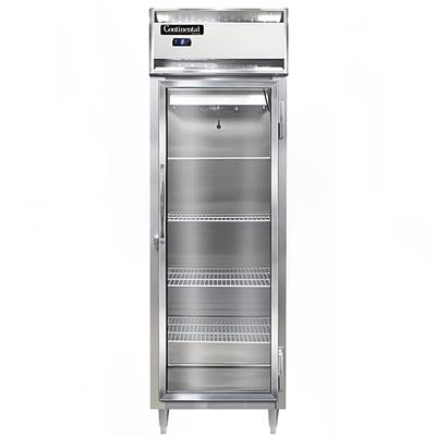 Continental D1FSNSAGD 26" Designer Line 1 Section Reach In Freezer, 1 Right Hinge Glass Door, 115v, Stainless Steel