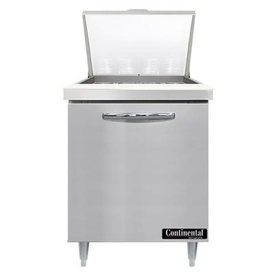 Continental D27N12M 27" Designer Line Sandwich/Salad Prep Table w/ Refrigerated Base, 115v, Stainless Steel