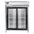 Continental D2RENSGD Designer Line 57" 2 Section Reach In Refrigerator, (2) Sliding Doors, Top Compressor, 115v, Silver