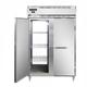 Continental D2RFNSSPT Designer Line 52" 2 Section Commercial Refrigerator Freezer - Solid Doors, Top Compressor, 115v, Silver