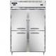 Continental D2RFSNSAHD Designer Line 52" 2 Section Commercial Refrigerator Freezer - Solid Doors, Top Compressor, 115v, Silver