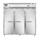 Continental D3RRFN 78" 3 Section Commercial Refrigerator Freezer - Solid Doors, Top Compressor, 115v, Silver