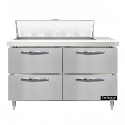 Continental D48N10-D 48" Designer Line Sandwich/Salad Prep Table w/ Refrigerated Base, 115v, Stainless Steel