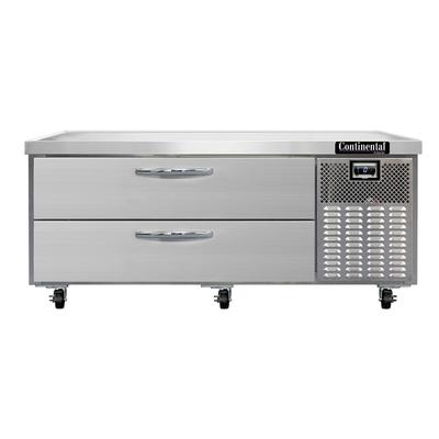 Continental D60GFN 60" Chef Base Freezer w/ 2 Drawers - 115v, Stainless Steel