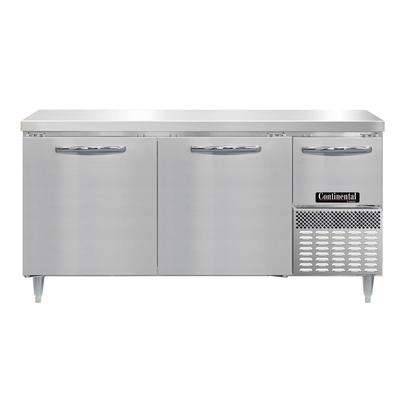Continental DFA68NSS 68" W Worktop Freezer w/ 2 Sections & 2 Doors, 115v, Stainless Steel