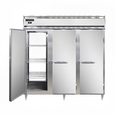 Continental DL3F-PT 78" 3 Section Pass Thru Freezer, (6) Solid Doors, 115/208-230v, Silver