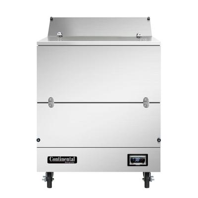 Continental MC3NSSD Milk Cooler w/ Dual Top & Side Access - 512 Half Pint Carton Capacity, 115v, Dual Access, Silver