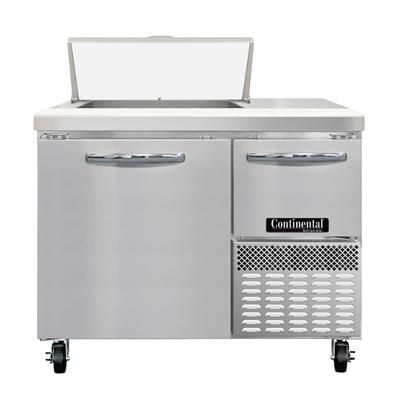 Continental RA43N6 43" Sandwich/Salad Prep Table w/ Refrigerated Base, 115v, Stainless Steel