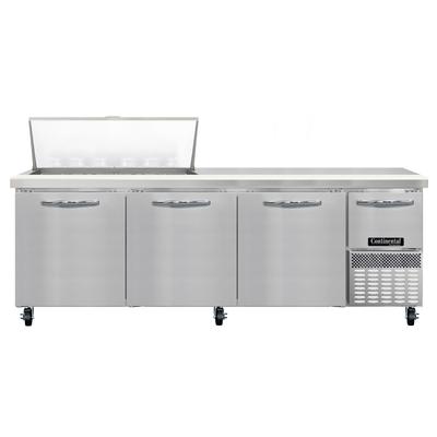 Continental RA93N18M 93" Sandwich/Salad Prep Table w/ Refrigerated Base, 115v, Stainless Steel