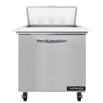 Continental SW32N8C 32" Sandwich/Salad Prep Table w/ Refrigerated Base, 115v, Stainless Steel