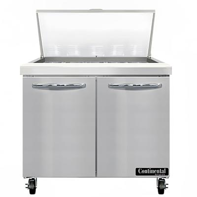 Continental SW36N15M 36" Sandwich/Salad Prep Table w/ Refrigerated Base, 115v, Stainless Steel