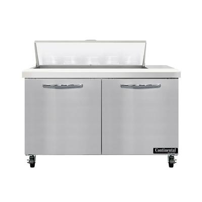 Continental SW48N10 48" Sandwich/Salad Prep Table w/ Refrigerated Base, 115v, Stainless Steel