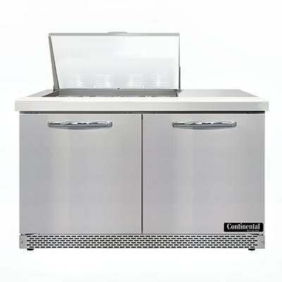 Continental SW48N12M-FB 48" Sandwich/Salad Prep Table w/ Refrigerated Base, 115v, Stainless Steel