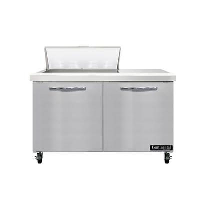 Continental SW48N8 48" Sandwich/Salad Prep Table w/ Refrigerated Base, 115v, Stainless Steel