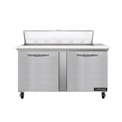 Continental SW60N12C 60" Sandwich/Salad Prep Table w/ Refrigerated Base, 115v, Stainless Steel
