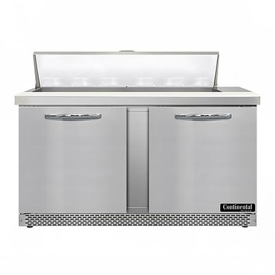 Continental SW60N12-FB 60" Sandwich/Salad Prep Table w/ Refrigerated Base, 115v, Stainless Steel