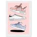 House of Hampton® Fashion & Glam Pastel Sneaker Collection Modern Pink Paper Wall Art Print Paper in Pink/White | 21 H x 15 W x 0.8 D in | Wayfair
