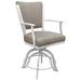 Canora Grey Sibil Swivel Stool Upholstered/Metal in Gray/White | 48 H x 22 W x 20 D in | Wayfair 4091D9958E174B9FA37F16D875DC1D5D