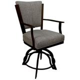Wildon Home® Custom Kitchen Counter Metal Stools Short Counter Stool Upholstered/Metal in Brown | Wayfair FB3D255C7B25410785EB92F8626E47A0