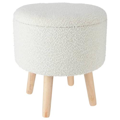 Home&Styling Hocker mit Stauraum Ø35×40 cm Elfenbeinweiß