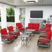 Bay Isle Home™ 8 - Person Outdoor Seating Group w/ Cushions Synthetic Wicker/All - Weather Wicker/Wicker/Rattan in Red | Wayfair