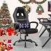 Inbox Zero Adjustable Ergonomic Faux Leather Swiveling PC & Racing Game Chair in Faux Leather in Black | 45.7 H x 19.3 W x 18.1 D in | Wayfair