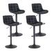 Corrigan Studio® Lochie Swivel Adjustable Height Bar Stools Faux Leather Modern Barstools Counter Stools Wood/Upholstered/Leather/Metal/Faux leather | Wayfair