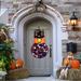 The Holiday Aisle® 2.8FT Halloween Felt Pumpkin Witch in Black/Indigo/Orange | 33.46 H x 20.87 W x 0.24 D in | Wayfair