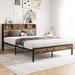 17 Stories Slosberg Queen 39.45" Platform Bed Upholstered, Metal in Brown | 39.45 H x 59.68 W x 86.54 D in | Wayfair