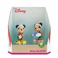 Bullyland 15074 - Walt Disney Mickey Weihnachten - Micky und Minnie im Weihnachtskostüm, Spielfigurenset, 2tlg. - Bullyworld