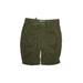 Sonoma Goods for Life Khaki Shorts: Green Solid Mid-Length Bottoms - Women's Size 6 - Stonewash