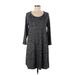 Gap Casual Dress Scoop Neck 3/4 sleeves: Gray Color Block Dresses - Women's Size Medium