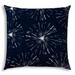 20" X 20" Navy And White Zippered Polyester Floral Throw Pillow Cover