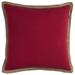 Red Beige and Natural Jute Throw Pillow