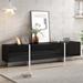 Modern Rectangle Design TV Stand, TV Console Table for TVs Up to 80'' with 2 Metal Glides Drawers & 3 Cabinets Storage Space