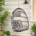 Outdoor PE Rattan Folding Hanging Swing Egg Chair without Stand, Cushion and Pillow - 28.7'x25.2"x42.5"