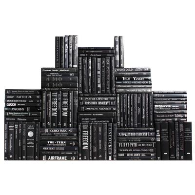 Books Black Decorative Accessories: Onyx & Silver Book Wall, S/100