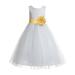 Ekidsbridal Ivory Floral Lace Heart Cutout Formal Flower Girl Dress Pretty Princess Wedding Tulle Mini Bridal Gown 172T 12