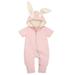Meuva Toddler Boys Girls Solid Zipper Hooded Rabbit Bunny Casual Romper Jumpsuit Playsuit Sunsuit Baby Boy Gift Set Baby Boy Western Clothes Bodysuit Trendy Baby Boy Clothes Summer Baby Boy Clothes