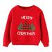 Felwors Coat For Kids Christmas Kids Child Baby Boys Girls Letter Long Sleeve Cartoon Sweatshirt Tops Xmas Outfit Multi-color