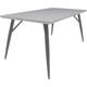 Lotus Dining Table High Gloss Surface 160cm with Steel Legs - Light Grey